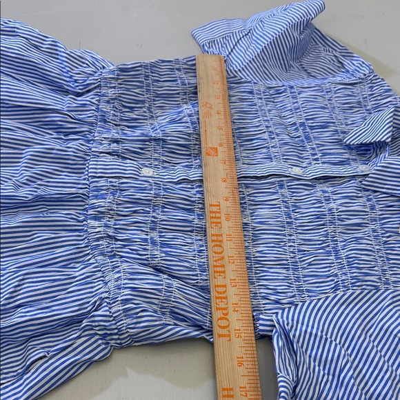 J. Crew Striped smocked shirt-dress Size Small - Picture 6 of 9